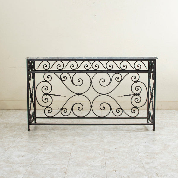 Iron and Marble Console Table