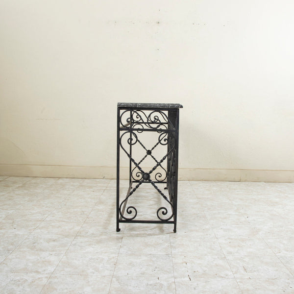 Iron and Marble Console Table