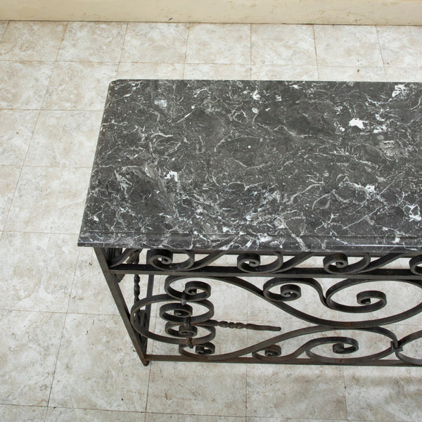 Iron and Marble Console Table