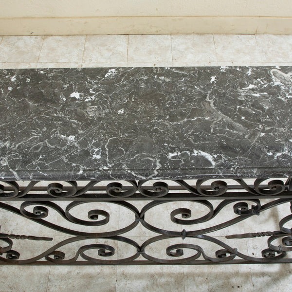 Iron and Marble Console Table
