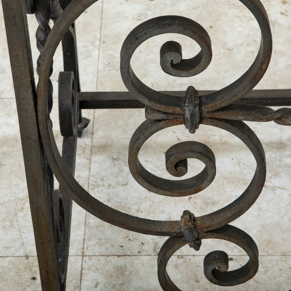 Iron and Marble Console Table