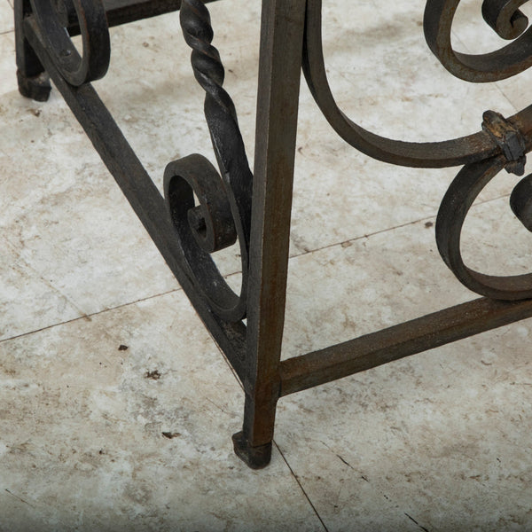 Iron and Marble Console Table