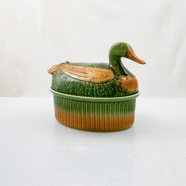 Majolica Duck Terrine