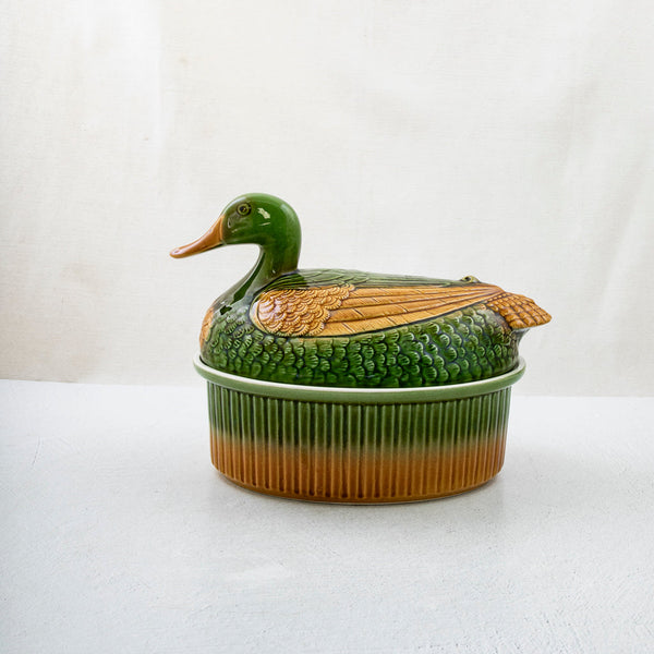 Majolica Duck Terrine