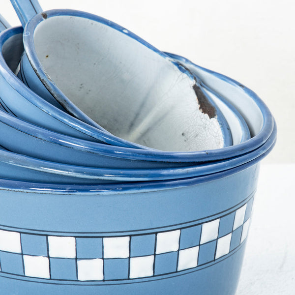 Set of Enameled Pots