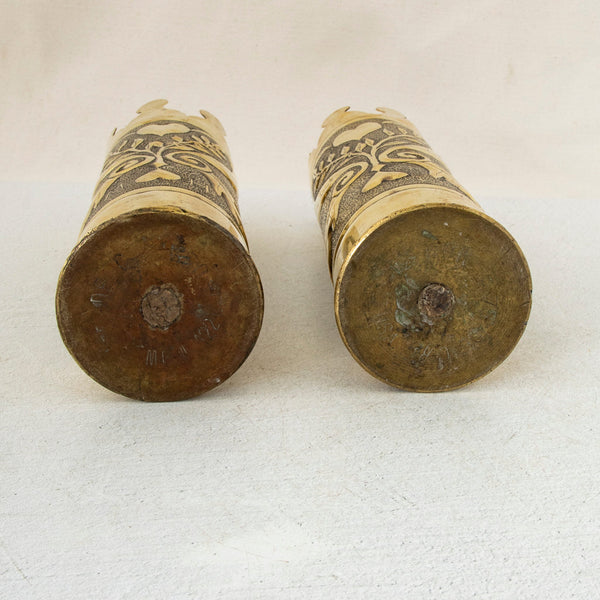 Pair of Trench Art Vases