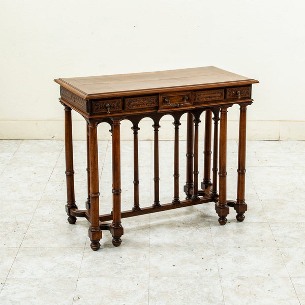 Hand Carved Walnut Side Table