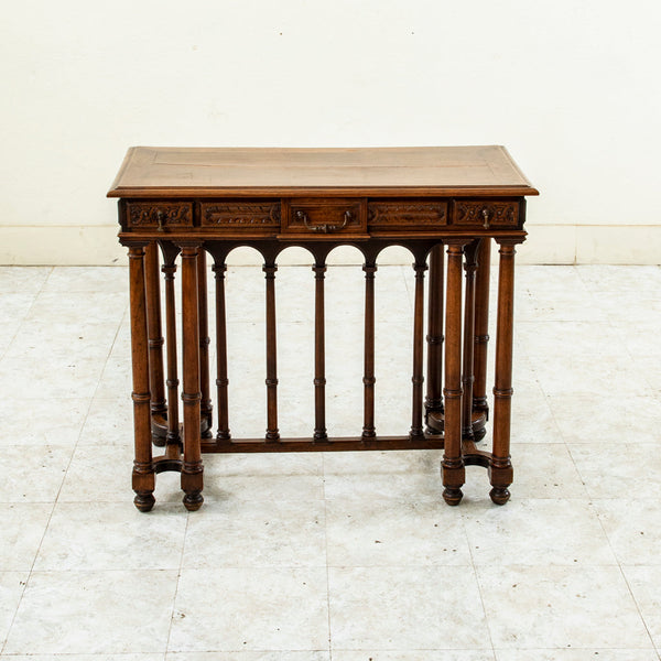 Hand Carved Walnut Side Table