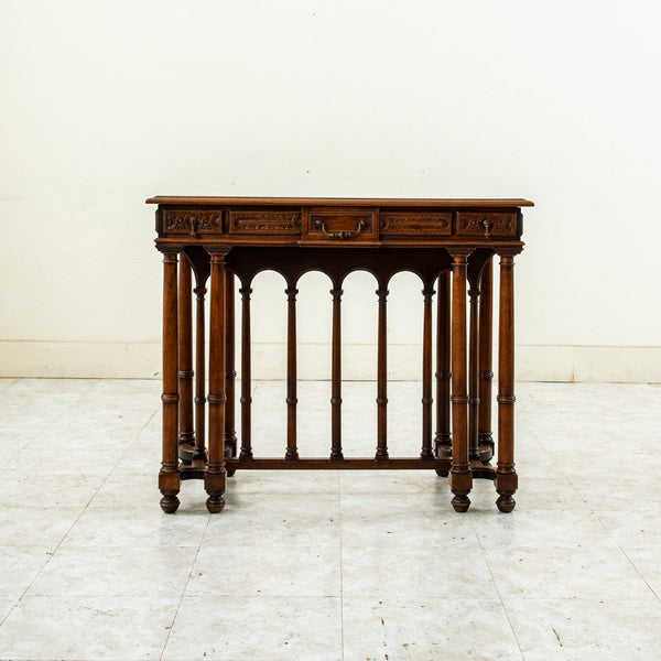 Hand Carved Walnut Side Table