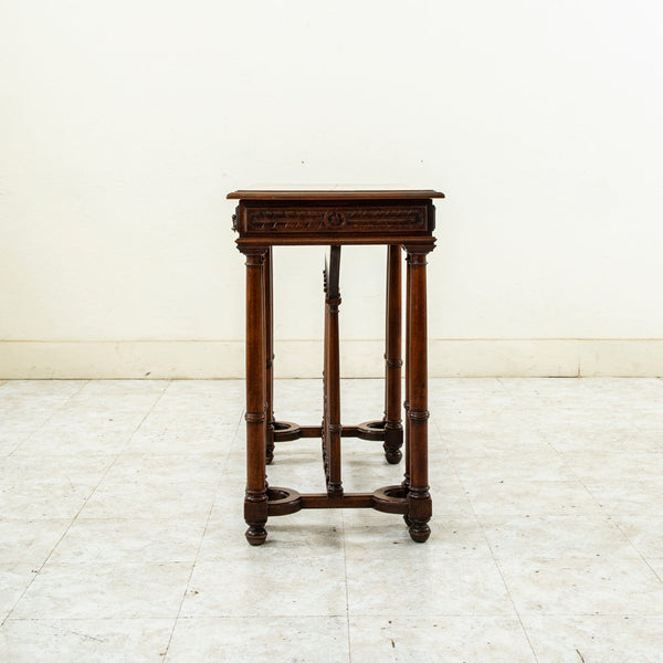 Hand Carved Walnut Side Table