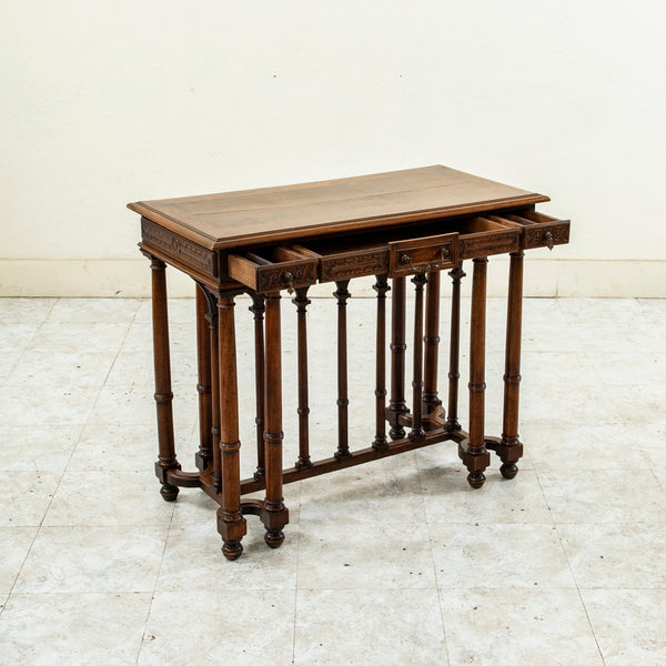 Hand Carved Walnut Side Table