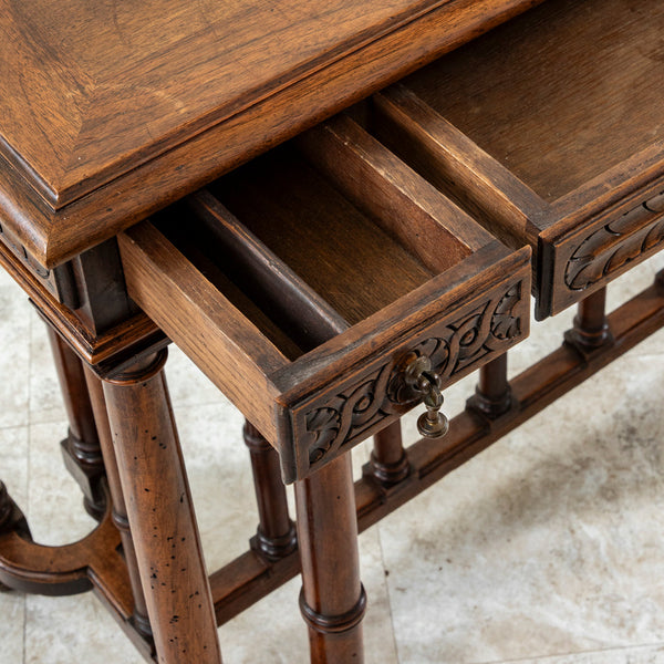Hand Carved Walnut Side Table