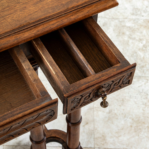 Hand Carved Walnut Side Table
