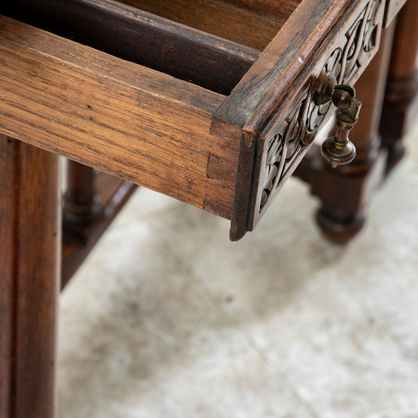 Hand Carved Walnut Side Table