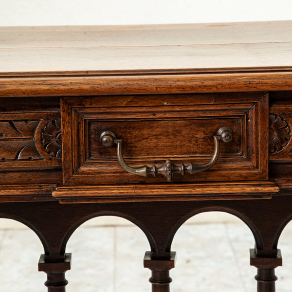 Hand Carved Walnut Side Table