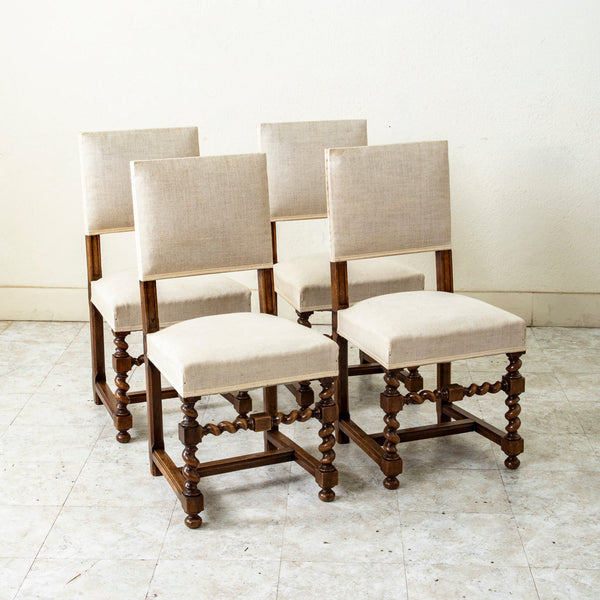 Set of Four Walnut Side Chairs