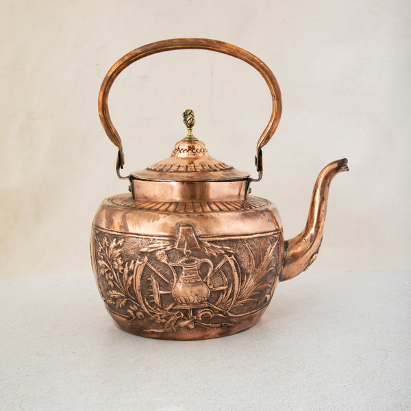 Copper Repousse Tea Kettle