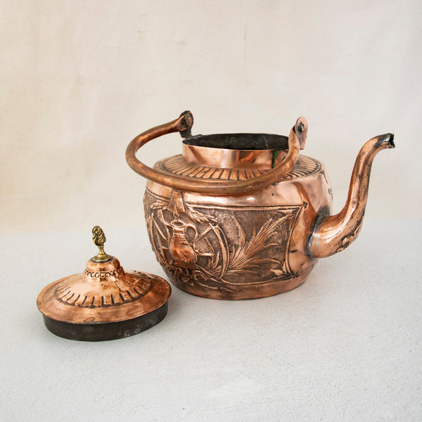 Copper Repousse Tea Kettle