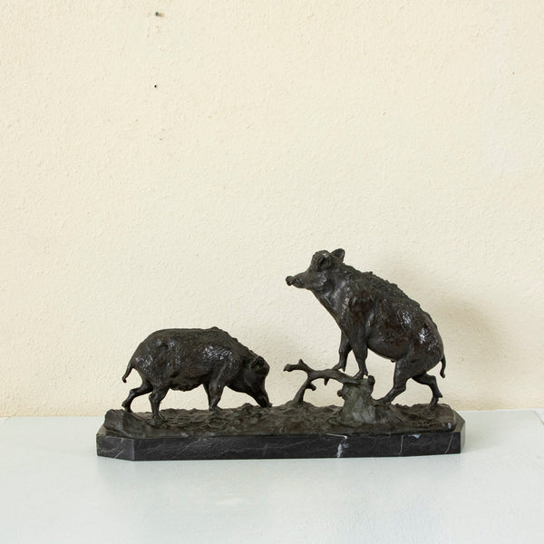 Bronze Wild Boar Sculpture