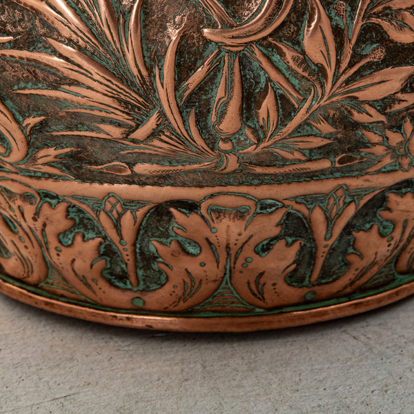 Copper Repousse Cachepot