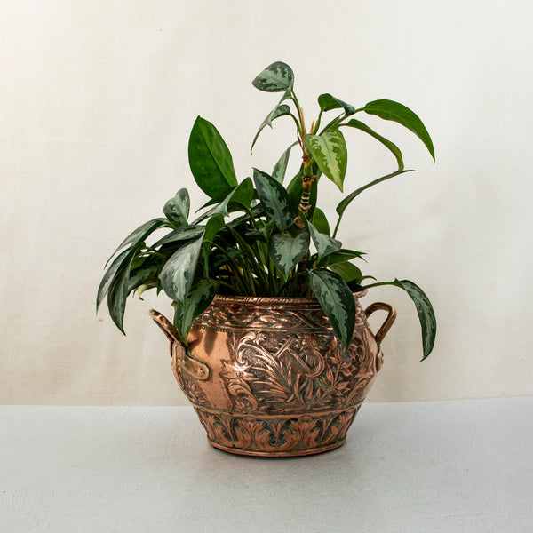 Copper Repousse Cachepot