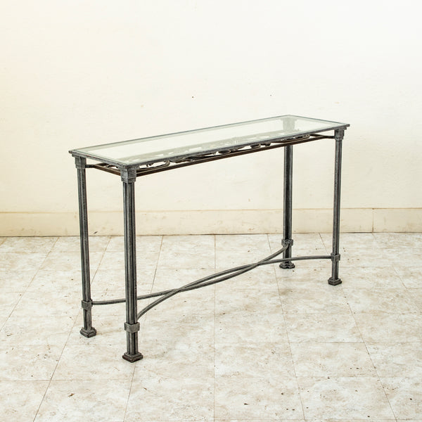 Iron and Glass Console Table