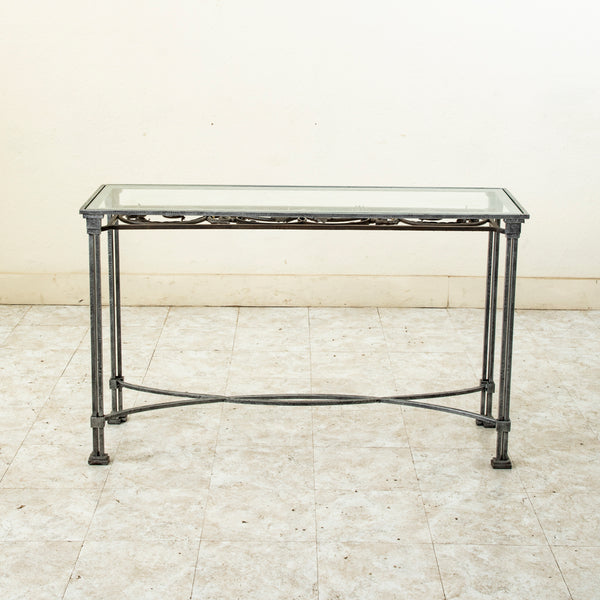 Iron and Glass Console Table