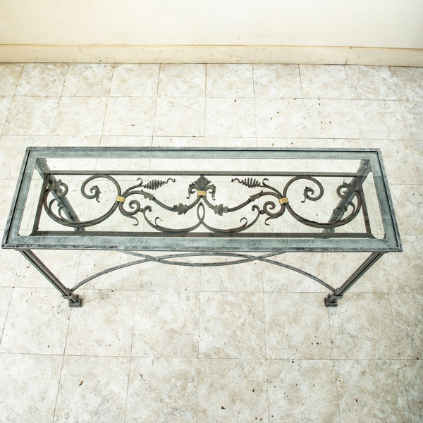Iron and Glass Console Table