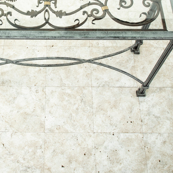 Iron and Glass Console Table