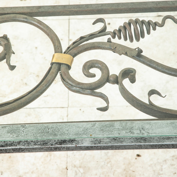 Iron and Glass Console Table