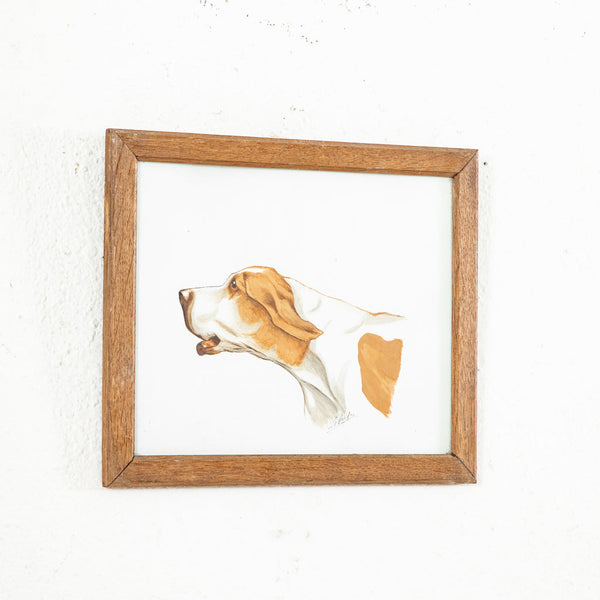 Framed Dog Painting