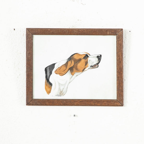 Framed Dog Painting