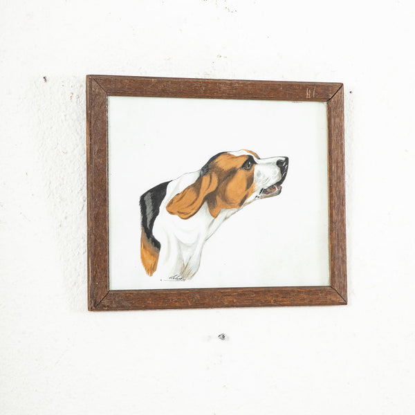 Framed Dog Painting