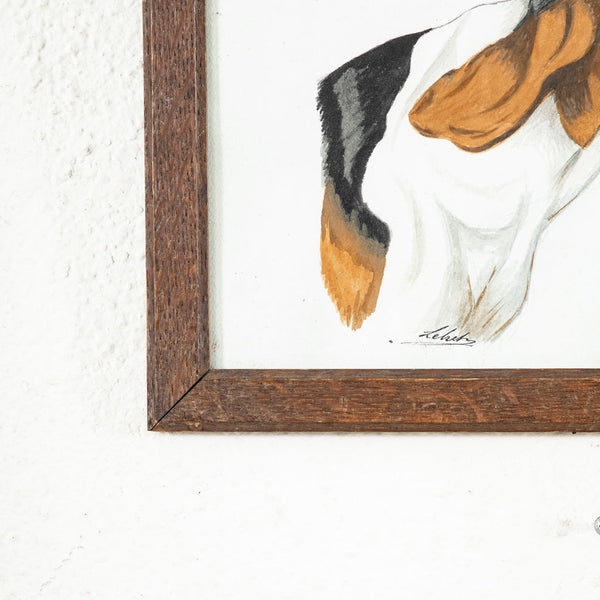 Framed Dog Painting