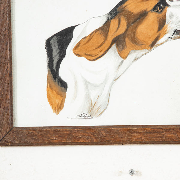 Framed Dog Painting