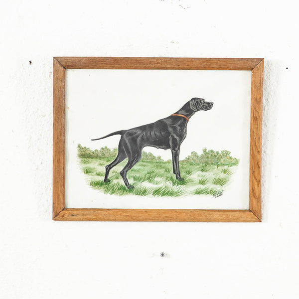 Framed Dog Painting