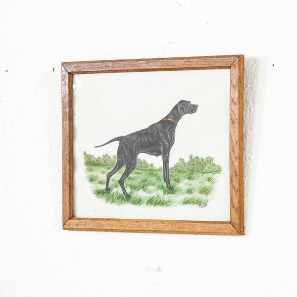 Framed Dog Painting