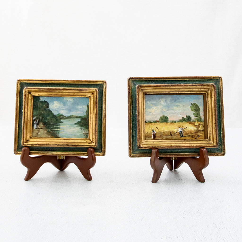 Pair of Oil Paintings - French Metro Antiques
