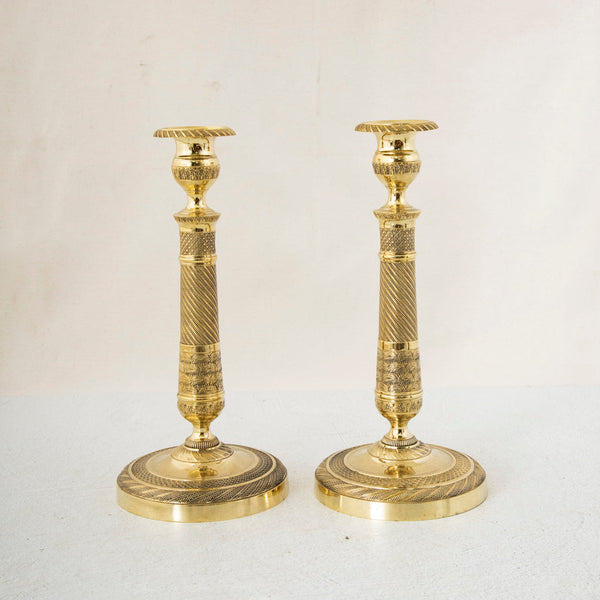 Pair of Bronze Candlesticks