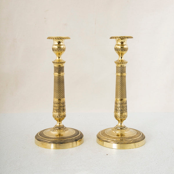 Pair of Bronze Candlesticks