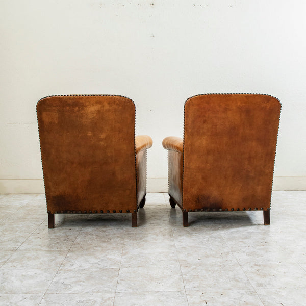 Pair of Leather Club Chairs