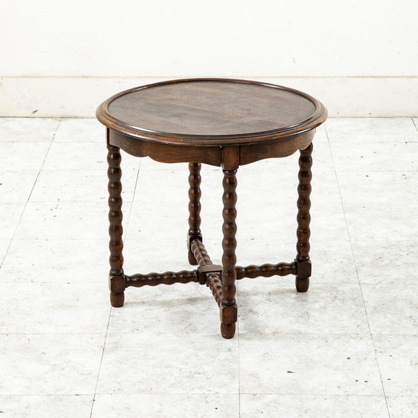 Round Oak Side Table