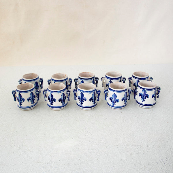 Fleur de Lys Faience Cup