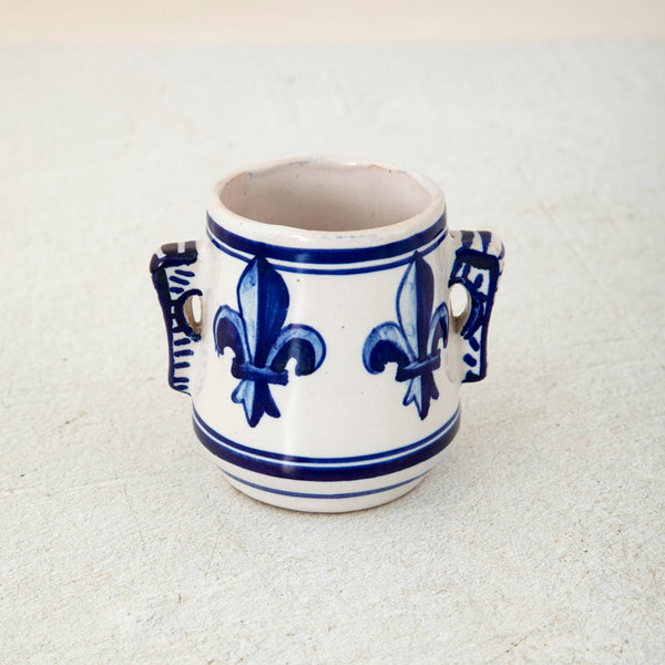 Fleur de Lys Faience Cup