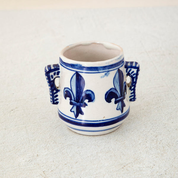Fleur de Lys Faience Cup