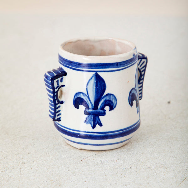 Fleur de Lys Faience Cup