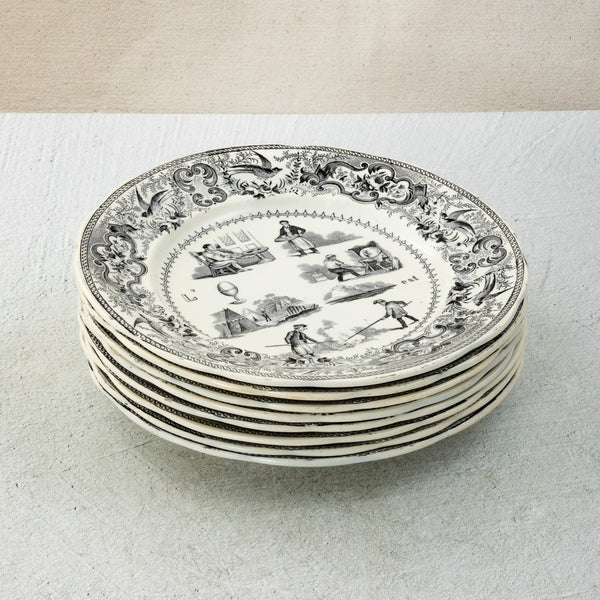 Set of Eight Rebus Plates