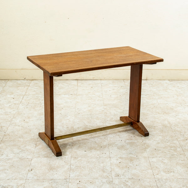 Walnut and Brass Bistro Table