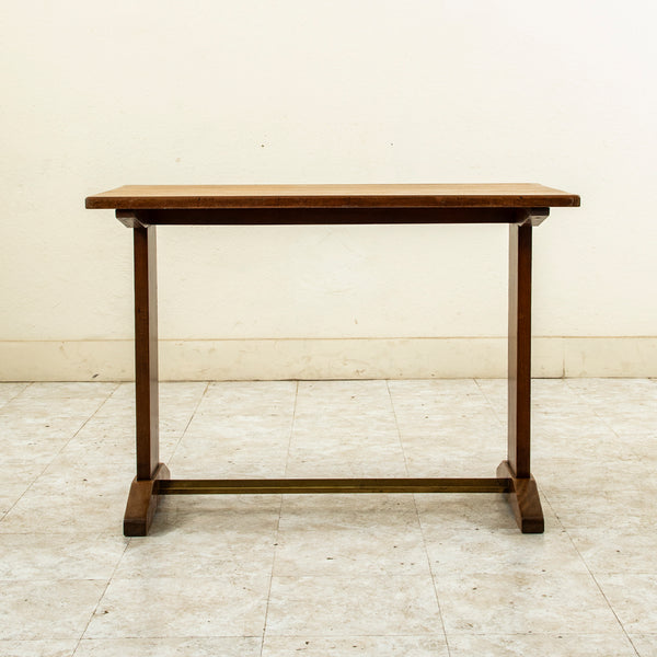 Walnut and Brass Bistro Table