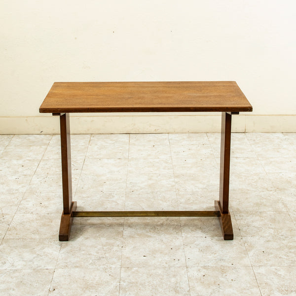 Walnut and Brass Bistro Table
